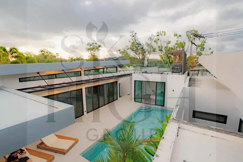 วิลล่าพร้อมสระว่ายน้ำส่วนตัวให้เช่าใกล้หาดลายันและบางเทว