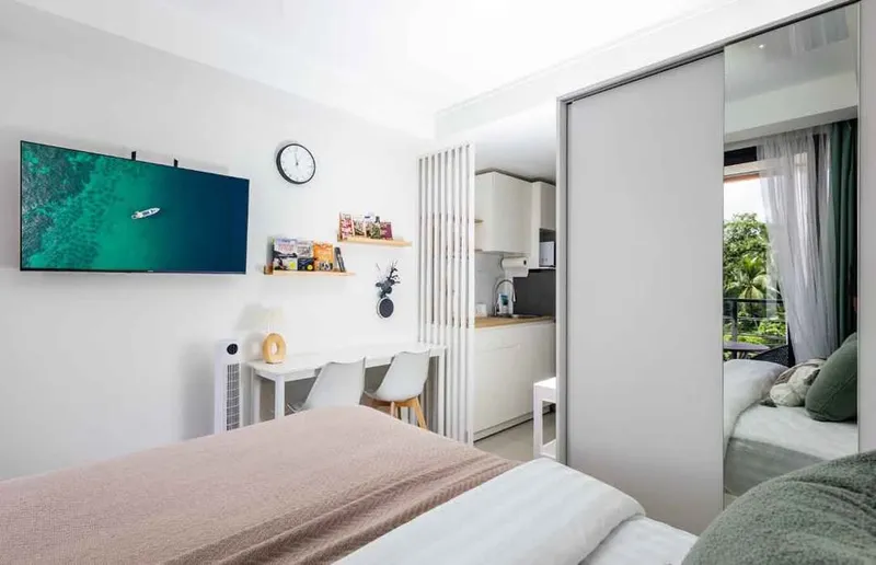 อพาร์ทเมนต์ 1 ห้องนอน 1 ห้องน้ำ