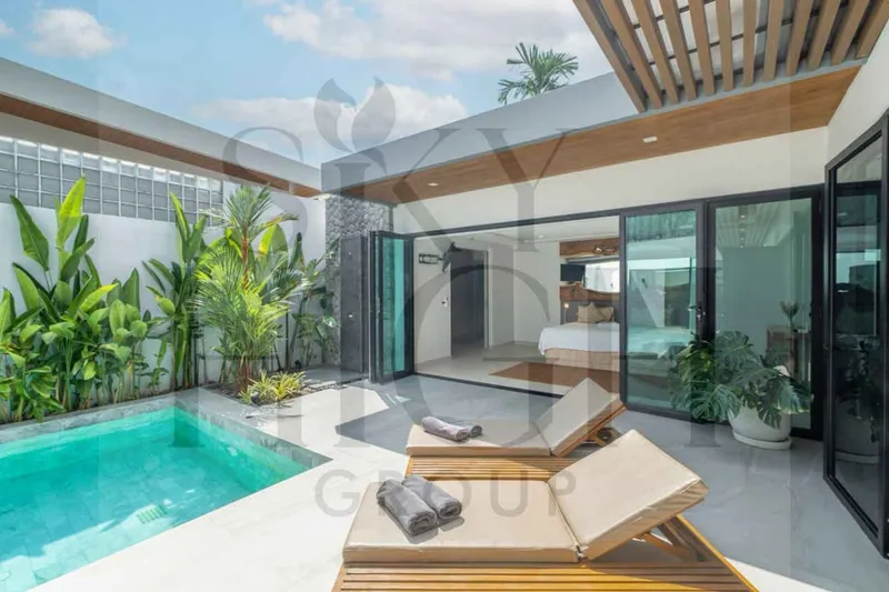 วิลล่าพร้อมสระว่ายน้ำส่วนตัวให้เช่าใกล้หาดลายันและบางเทว